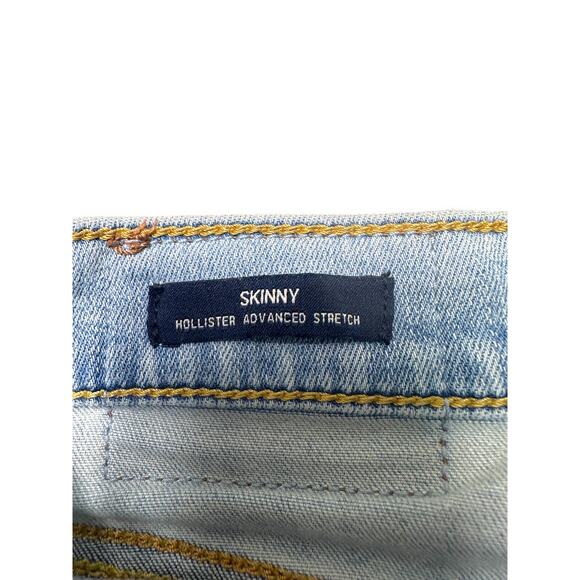 Hollister Distressed Paint Splattered Light Wash Skinny Jeans W28 L30 - Picture 3 of 9